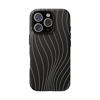 Black Wave Line Tough Phone Case