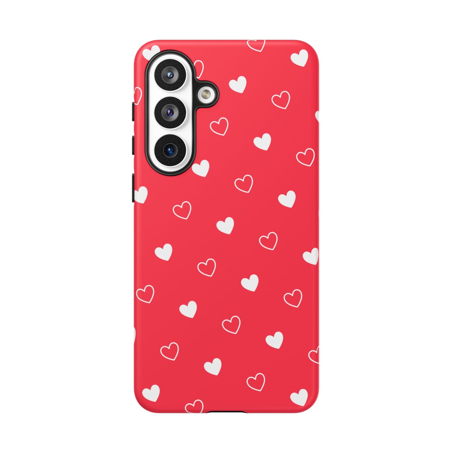 Cherry Red Heart Pattern Tough Phone Case