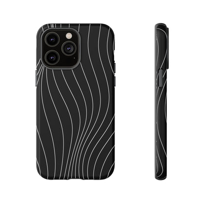 Black Wave Line Tough Phone Case