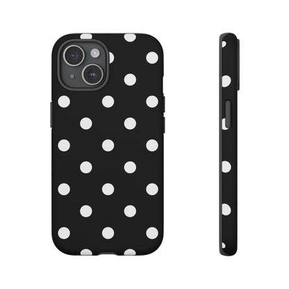 Black Polka Dot Tough Phone Case