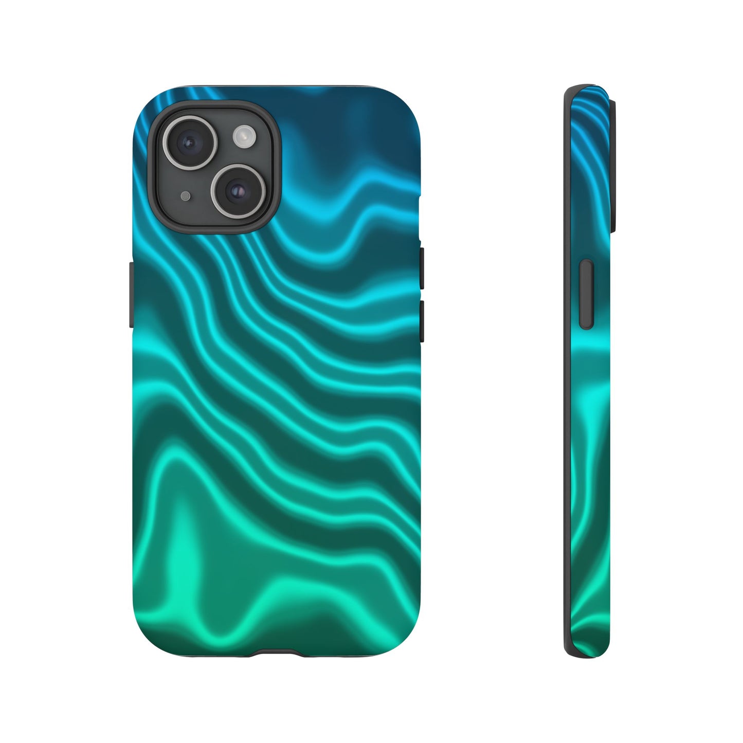 Teal Glow Wave Tough Phone Case