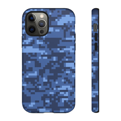 Navy Pixel Camo Tough Phone Case