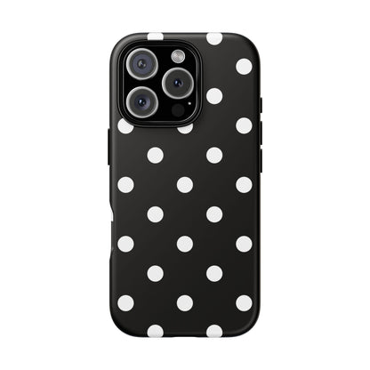 Black Polka Dot Tough Phone Case