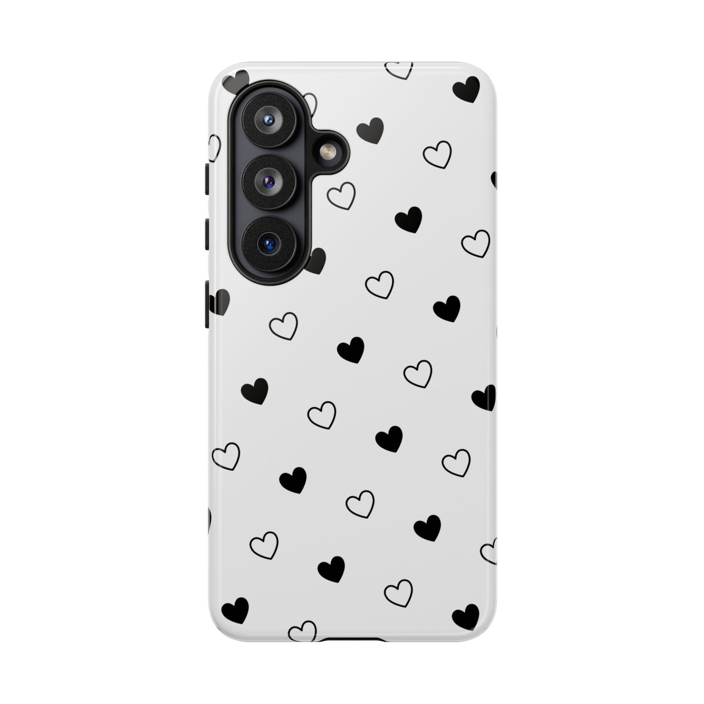 Black Hearts Minimal Tough Phone Case