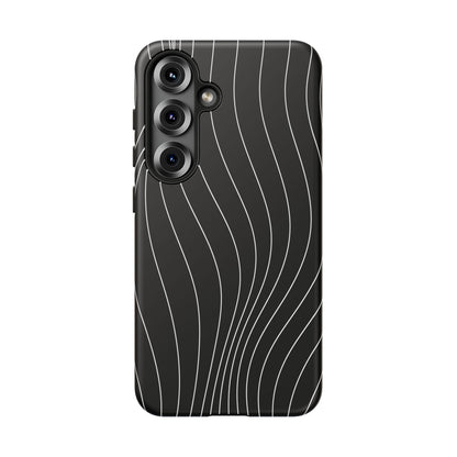 Black Wave Line Tough Phone Case