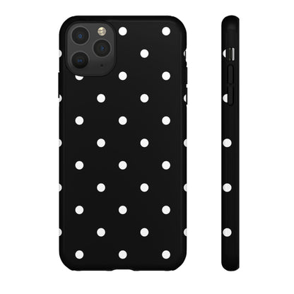 Black Polka Dot Tough Phone Case