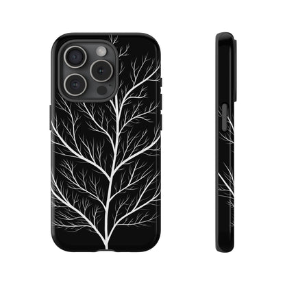 White Tree Silhouette Tough Phone Case