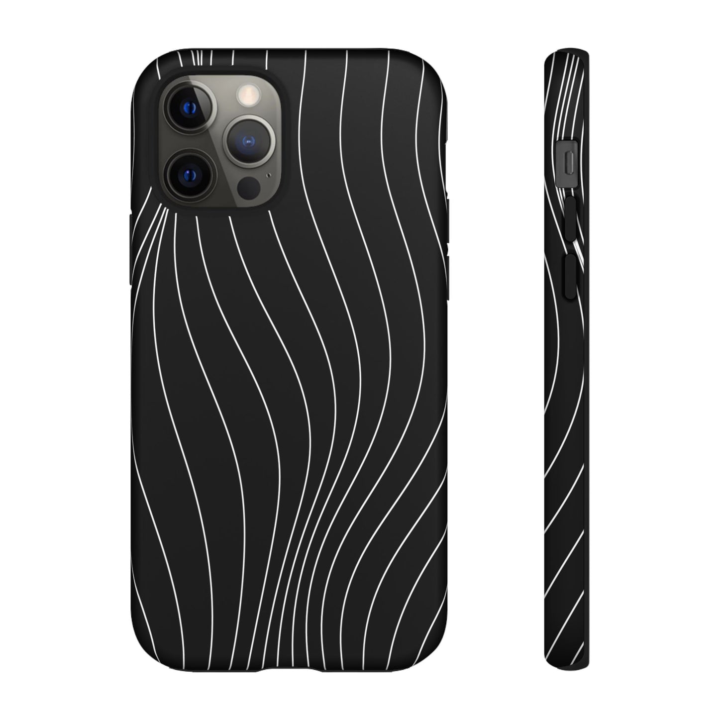 Black Wave Line Tough Phone Case