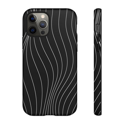 Black Wave Line Tough Phone Case
