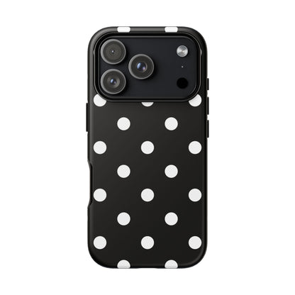 Black Polka Dot Tough Phone Case