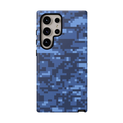 Navy Pixel Camo Tough Phone Case