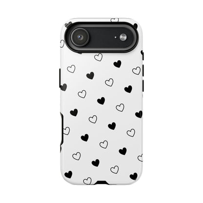 Black Hearts Minimal Tough Phone Case