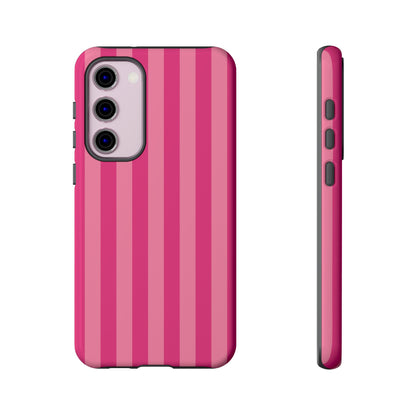 Pink Candy Stripe Tough Phone Case