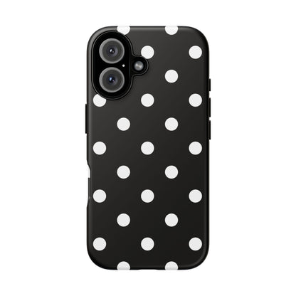 Black Polka Dot Tough Phone Case