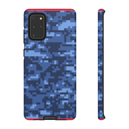 Navy Pixel Camo Tough Phone Case
