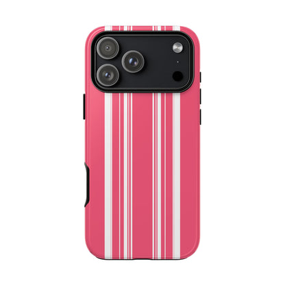 Pink Prep Stripe Tough Phone Case