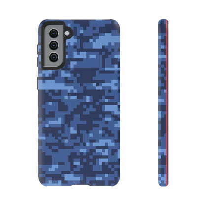 Navy Pixel Camo Tough Phone Case