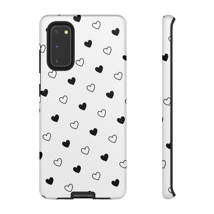 Black Hearts Minimal Tough Phone Case