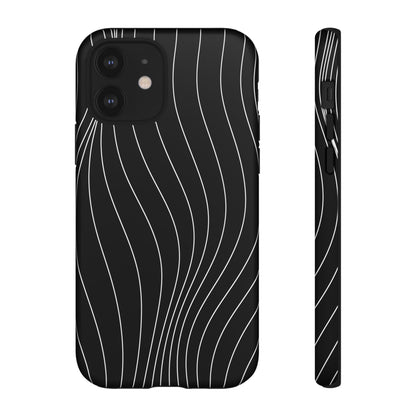 Black Wave Line Tough Phone Case