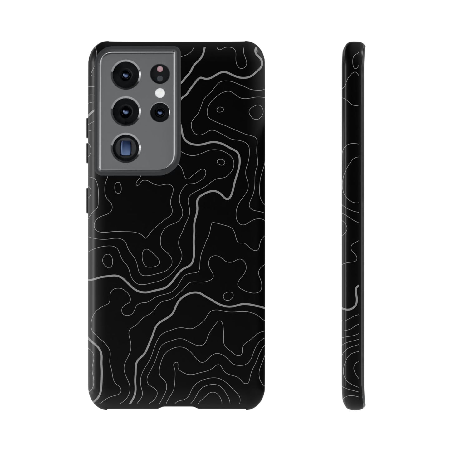 Black Topographic Tough Phone Case