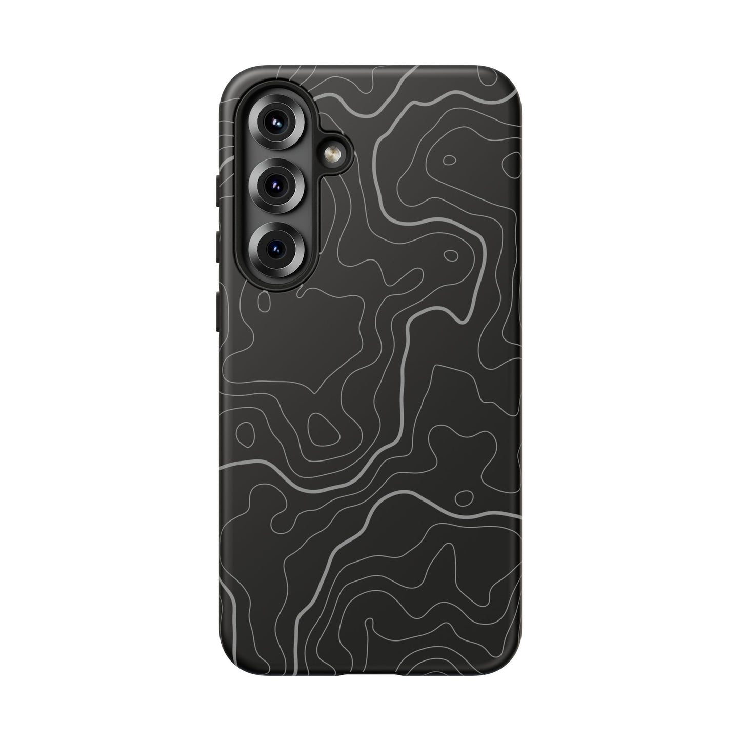 Black Topographic Tough Phone Case