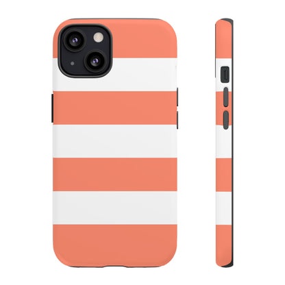 Coral Cabana Stripe Tough Phone Case