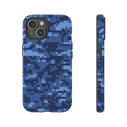 Navy Pixel Camo Tough Phone Case