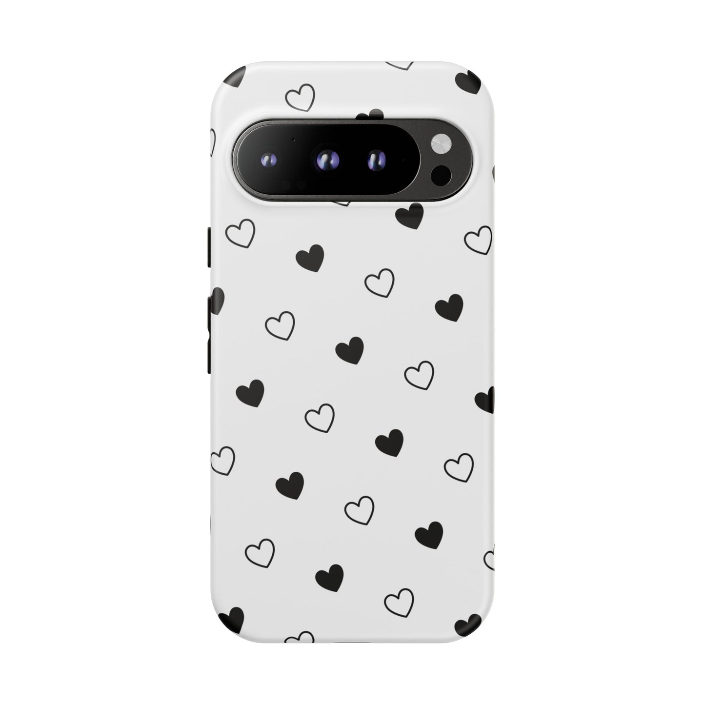 Black Hearts Minimal Tough Phone Case