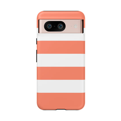 Coral Cabana Stripe Tough Phone Case