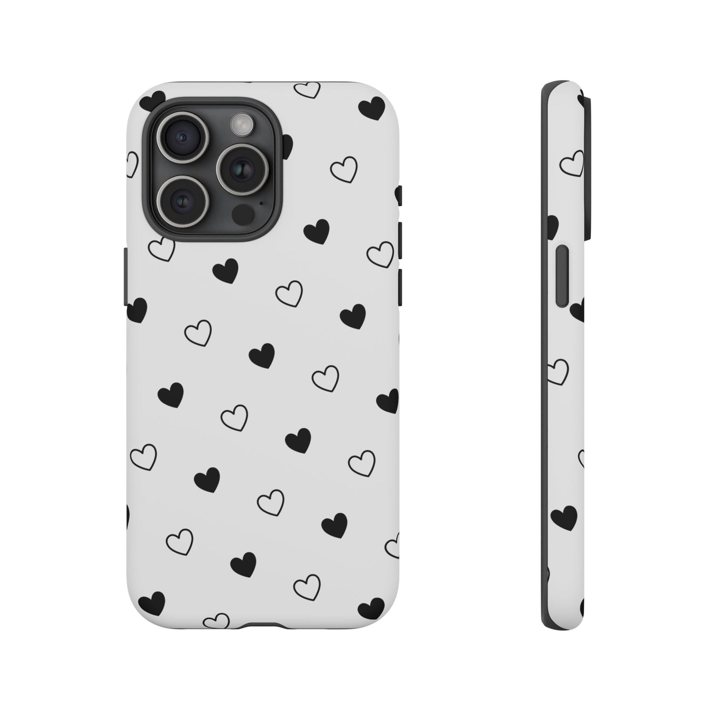 Black Hearts Minimal Tough Phone Case