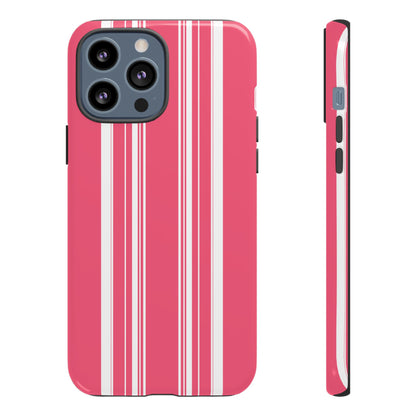 Pink Prep Stripe Tough Phone Case
