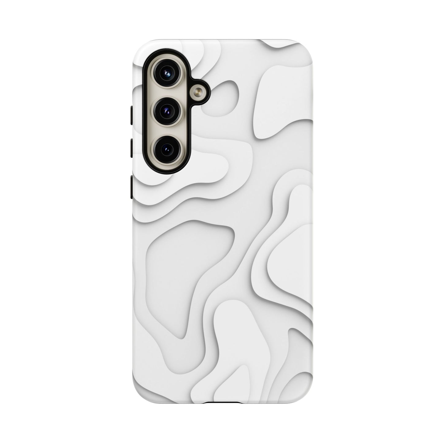 White 3D Topographic Wave Tough Phone Case