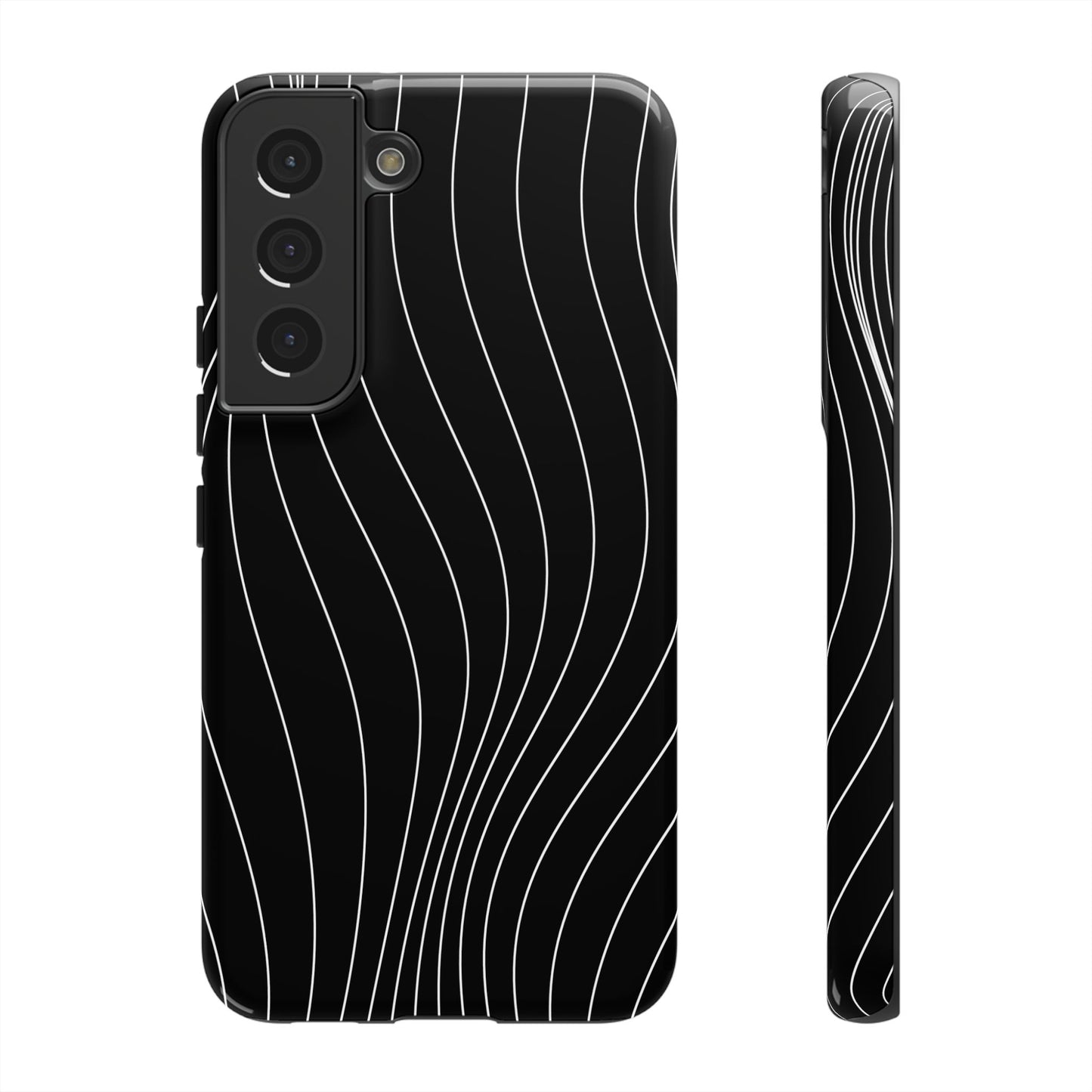Black Wave Line Tough Phone Case