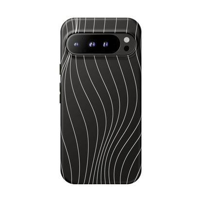 Black Wave Line Tough Phone Case