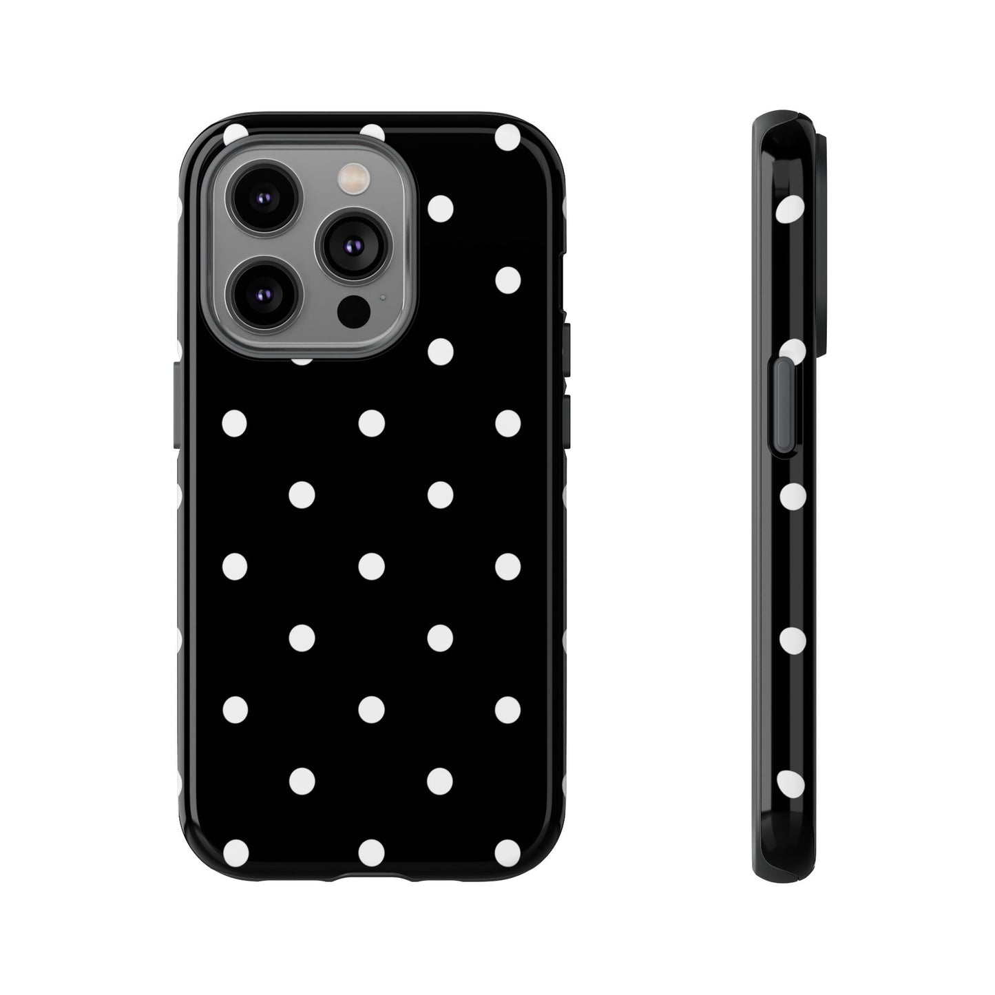 Black Polka Dot Tough Phone Case
