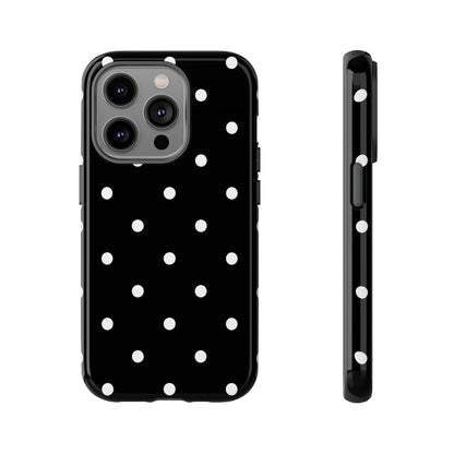 Black Polka Dot Tough Phone Case