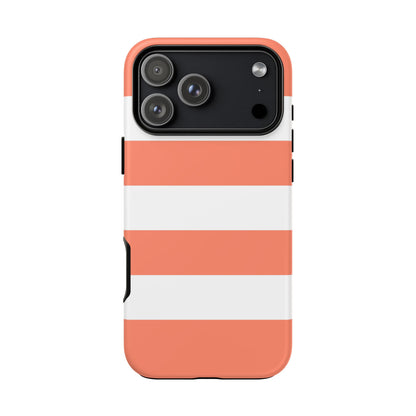 Coral Cabana Stripe Tough Phone Case