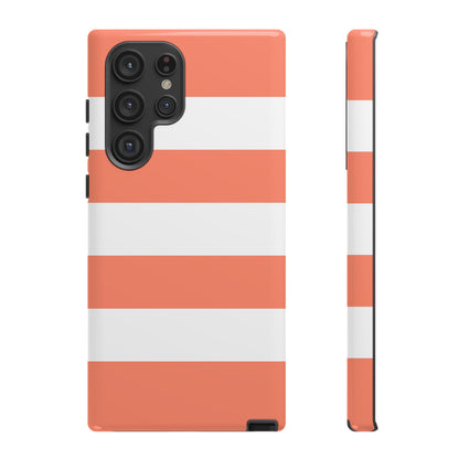 Coral Cabana Stripe Tough Phone Case