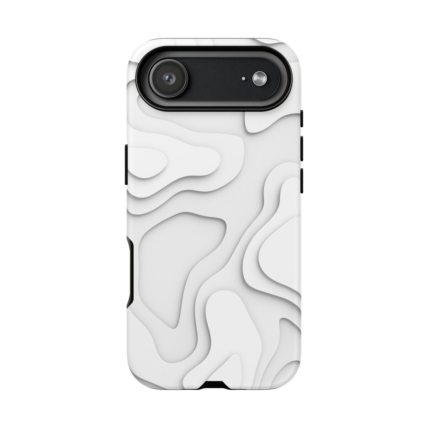 White 3D Topographic Wave Tough Phone Case