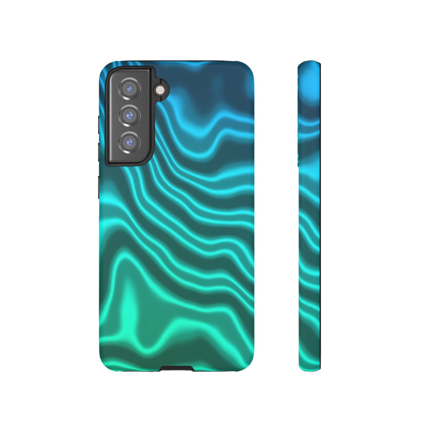 Teal Glow Wave Tough Phone Case