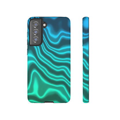Teal Glow Wave Tough Phone Case