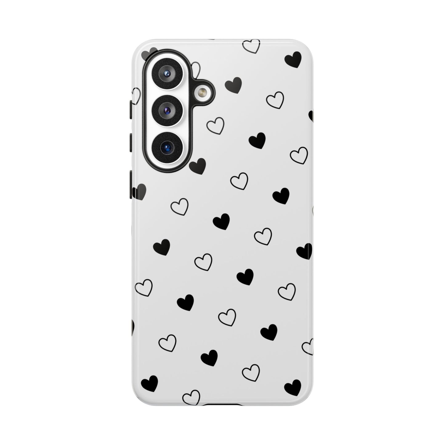 Black Hearts Minimal Tough Phone Case