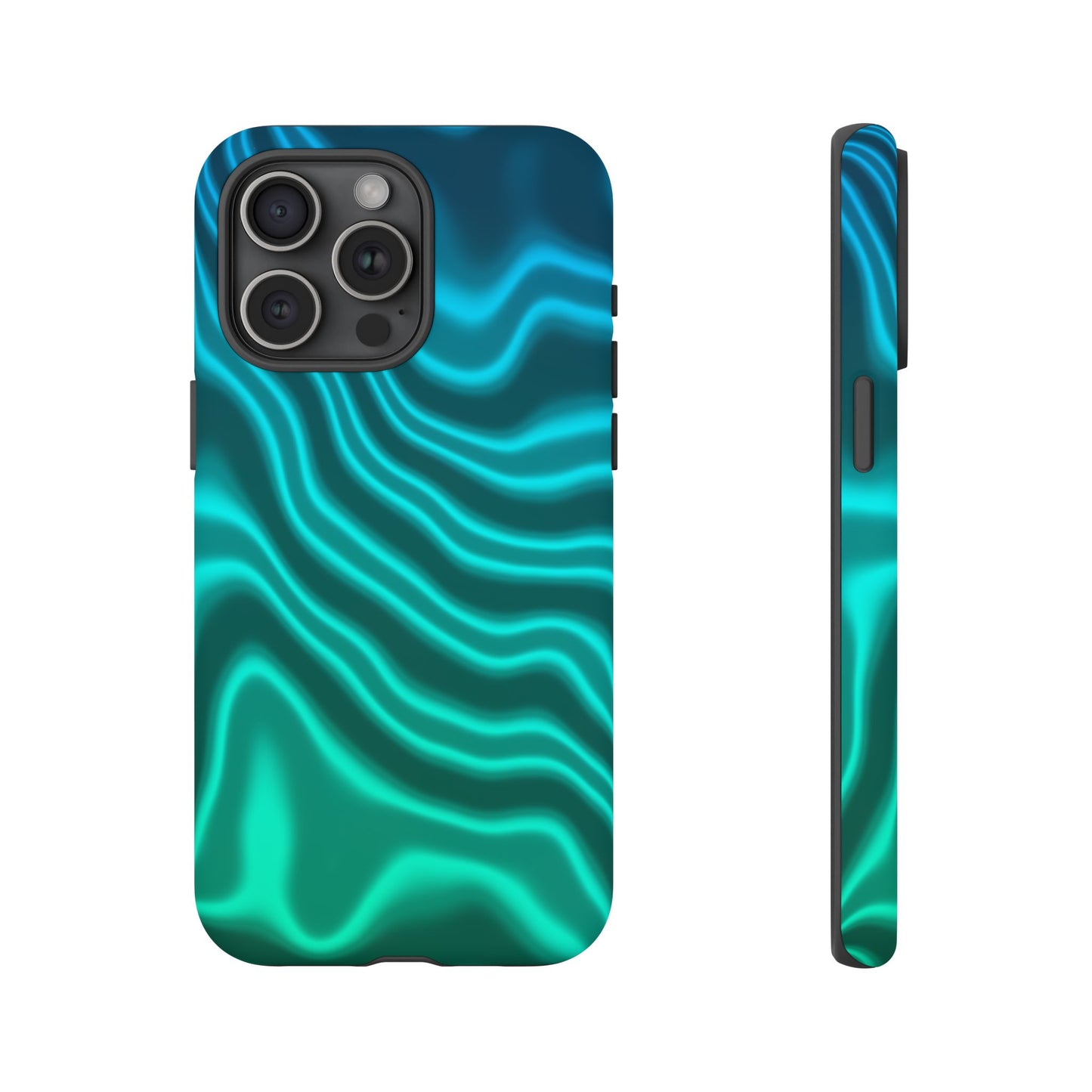 Teal Glow Wave Tough Phone Case