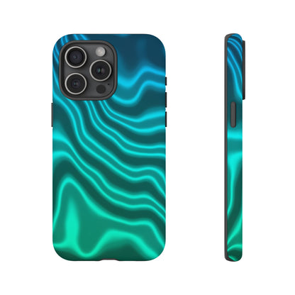 Teal Glow Wave Tough Phone Case