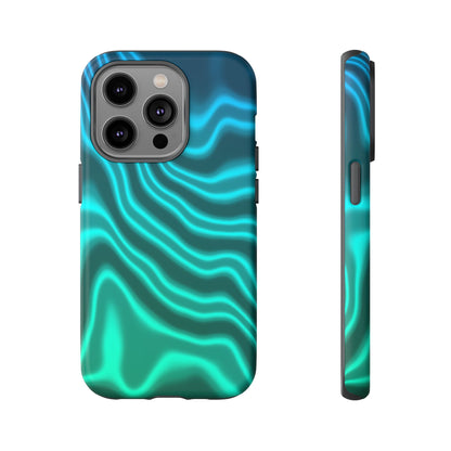 Teal Glow Wave Tough Phone Case