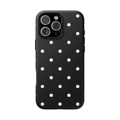 Black Polka Dot Tough Phone Case