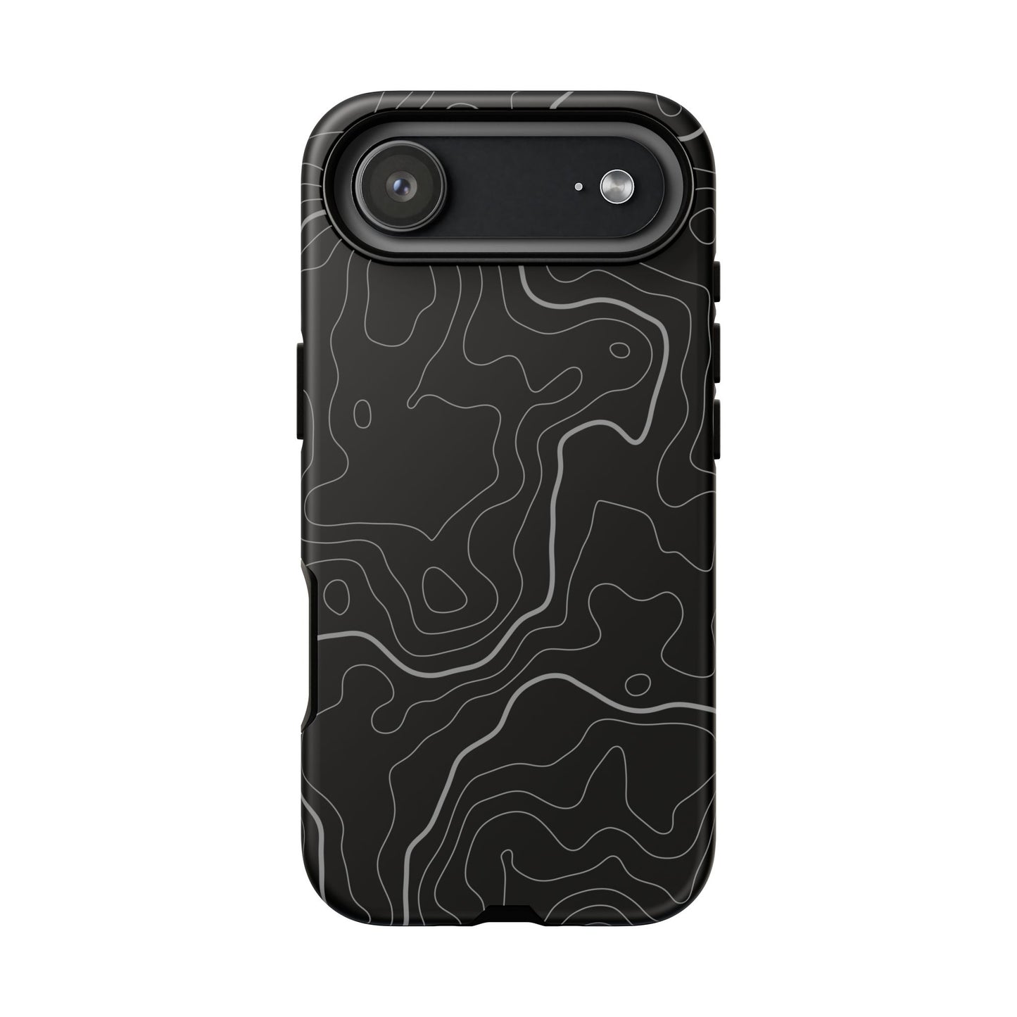 Black Topographic Tough Phone Case