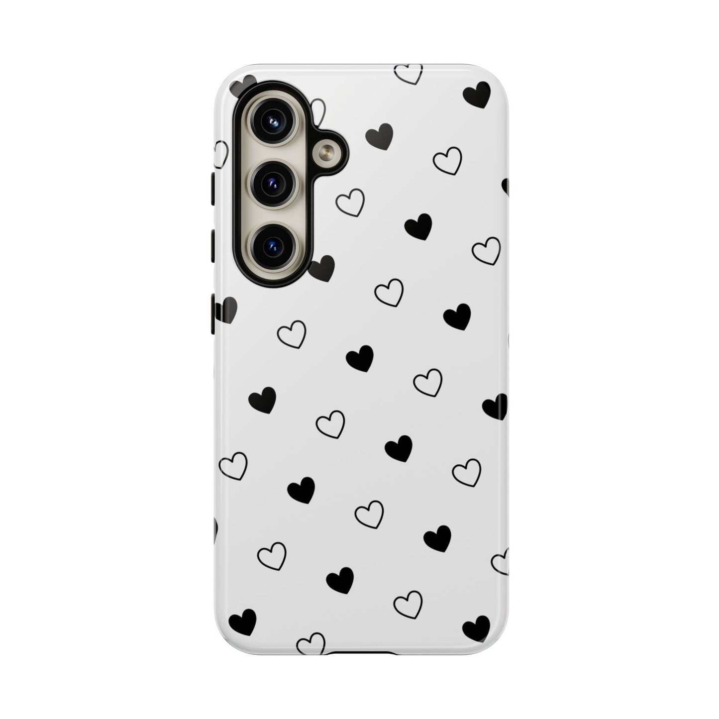 Black Hearts Minimal Tough Phone Case
