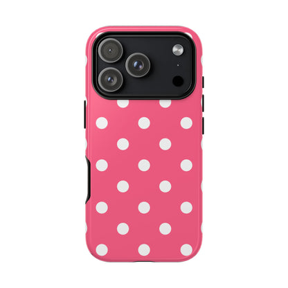 Bubblegum Pink Polka Dot Tough Phone Case