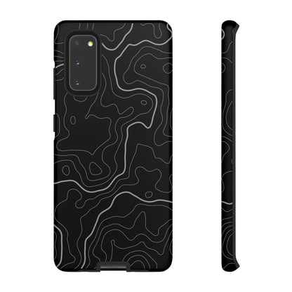 Black Topographic Tough Phone Case